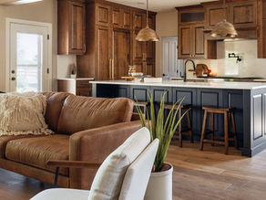 Warm open concept kitchen and living space