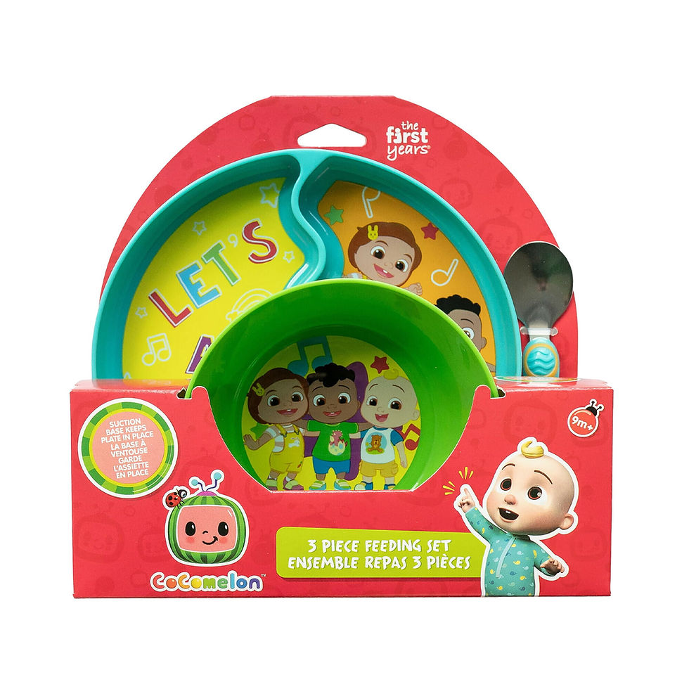 3 piece feeding set from CoComelon, CoComelon Can Help with mealtime