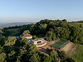 Aerial view of Poggio Posillipo villa surrounded by Umbrian hills near Todi