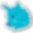 Blue glitter unicorn head with silver outline