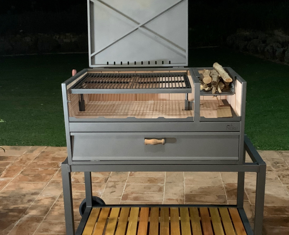 Modern outdoor barbecue grill on the villa terrace