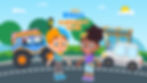 Blippi's Curiosity Club featuring Blippi, Meekah, and Blippi's monster truck.
