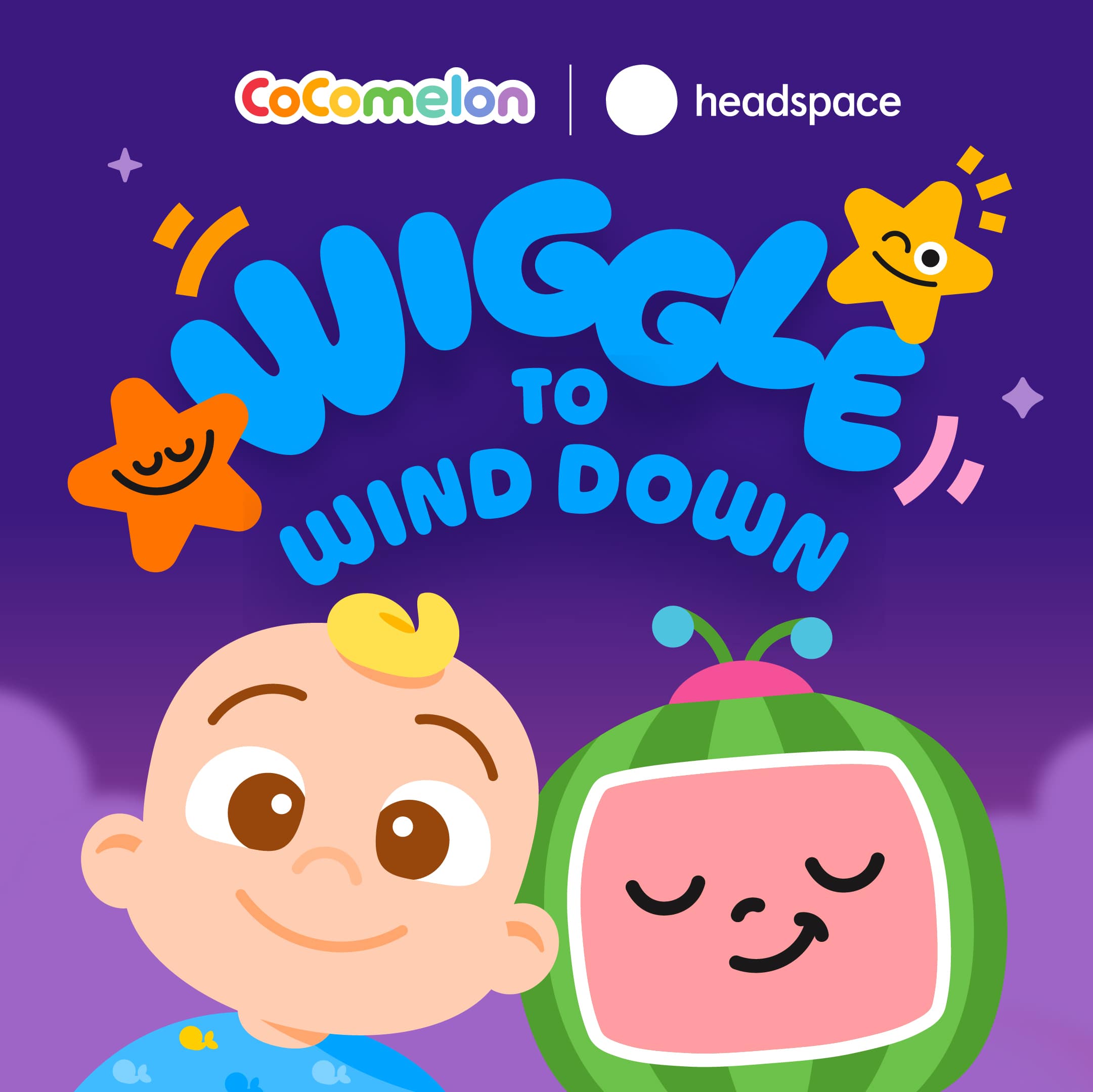CoComelon Wiggle to Wind Down image: bedtime routines with CoComelon for kids. New podcast