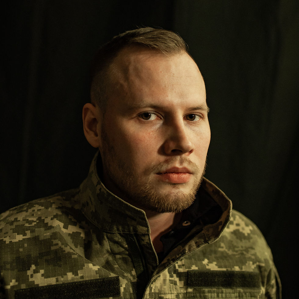 Portrait of a Ukrainian war veteran in military uniform - Andriy