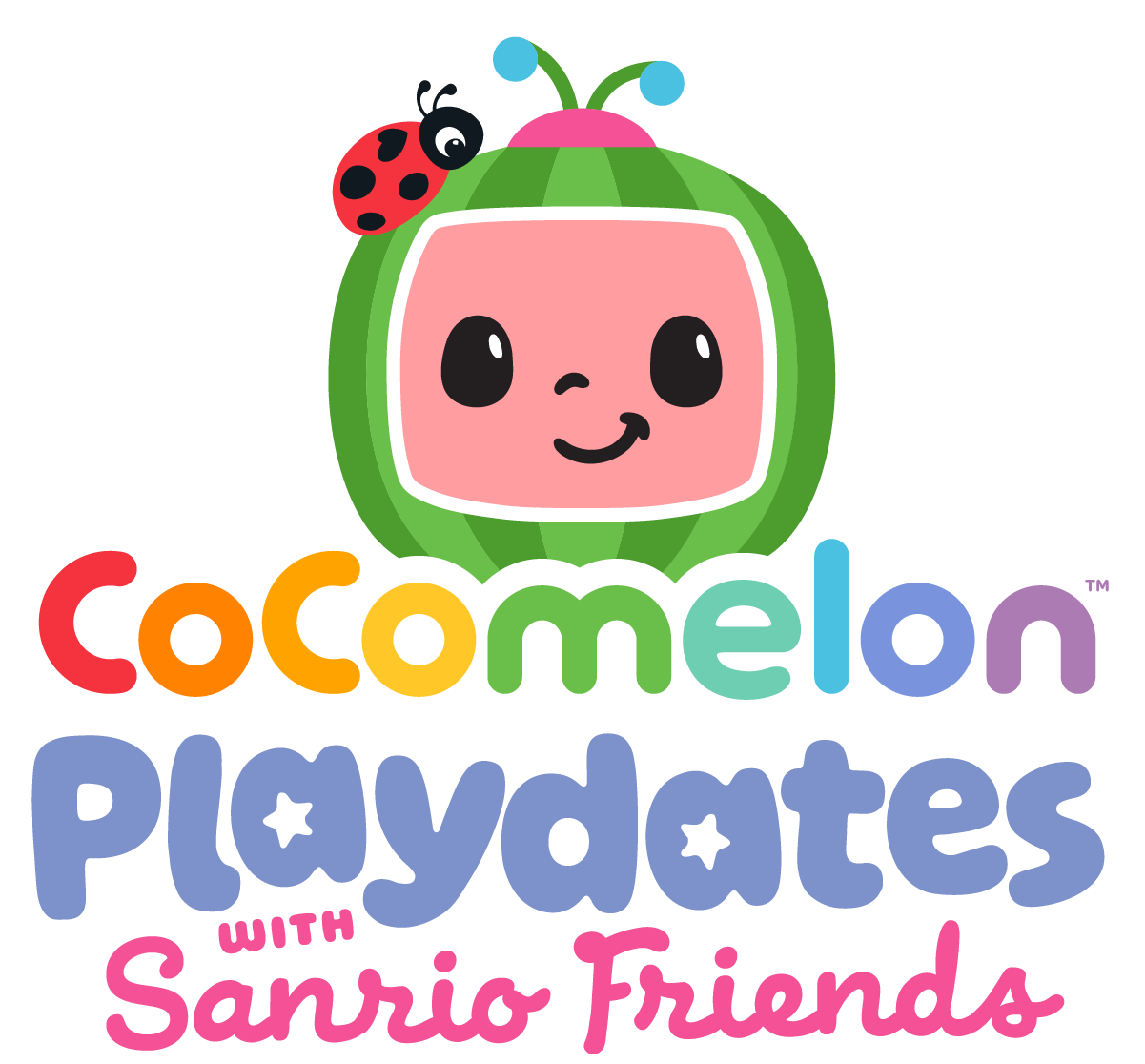 CoComelon Playdates with Sanrio Friends logo 