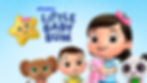 Little Baby Bum characters Mia, Twinkle the Star, Baby Max, and animal friends posing with the Little Baby Bum logo.
