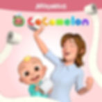 CoComelon: Mom and baby joyfully hold toilet paper rolls on the cover for Potty Training playlist