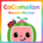 CoComelon Nursery Rhymes logo featuring a Melon head with a ladybug. CoComelon can help.
