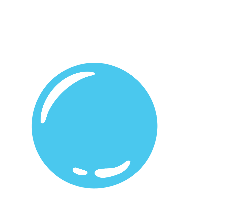 Two blue bubbles