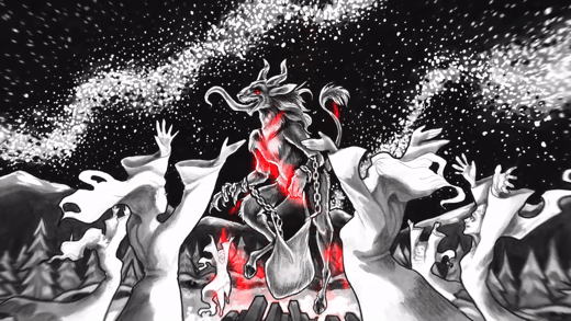 The White Stripes — Animated Yule Log — Direction: Wild Comet · Production: Wild Comet x Dreambear. Wild Comet Media.