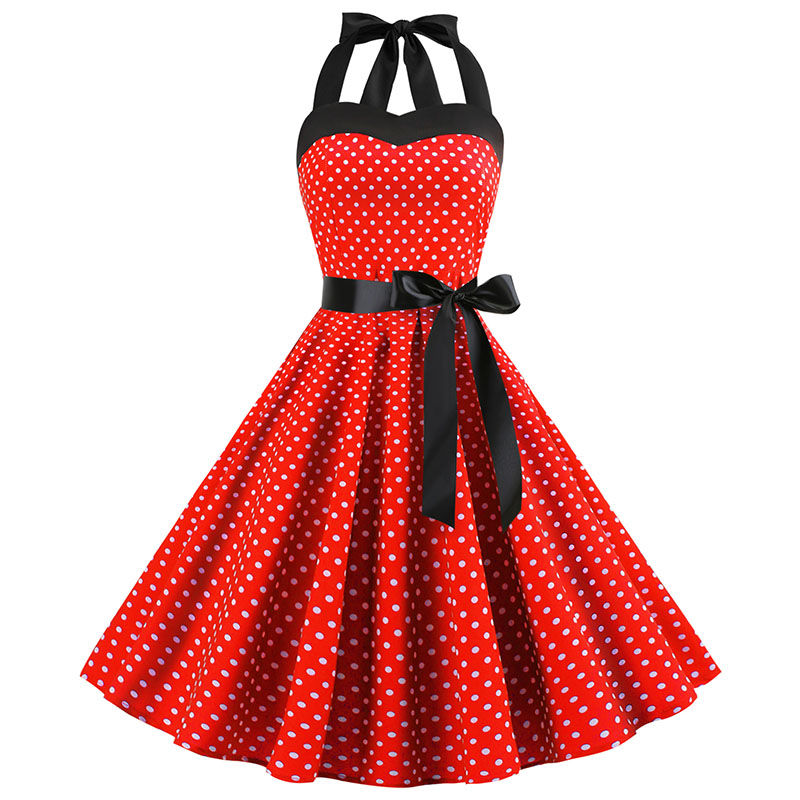 Miniatura: Vestido de Bolinha Retro com Faixa