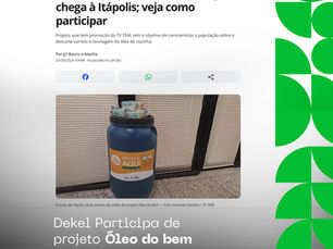 Dekel participa do Projeto ÓLEO DO BEM em Itápolis.