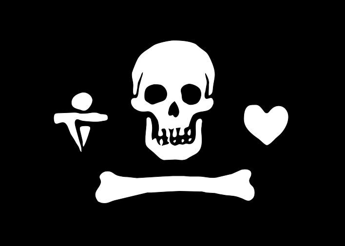 Miniatyrbilde: Flagg med hodeskalle og korslagte ben