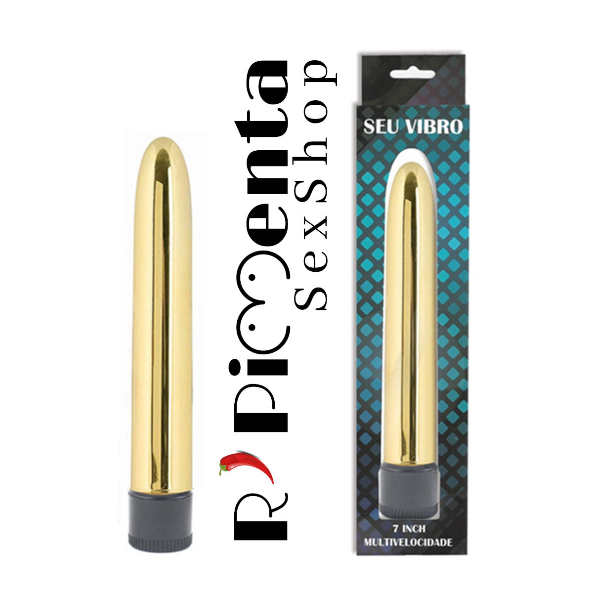 Vibrador Personal Cromado Multivelocidade 17 cm