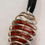 Thumbnail: Red Jasper Tumblestone Spiral Wax Cord Necklace - Energy