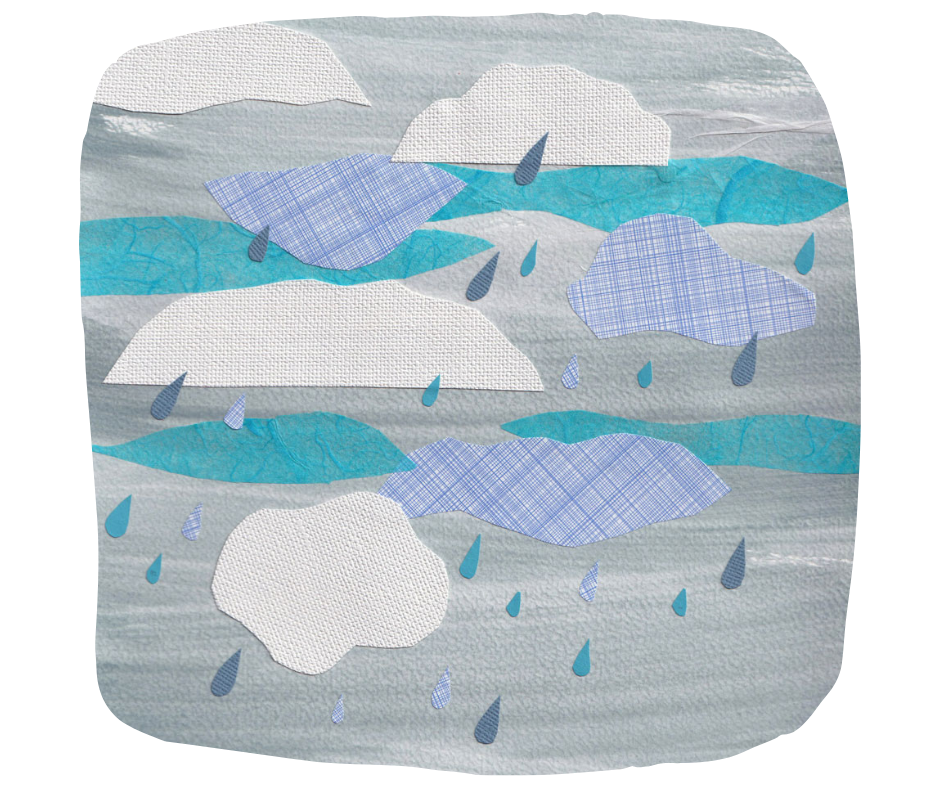 Collage de nuages en papier découpé