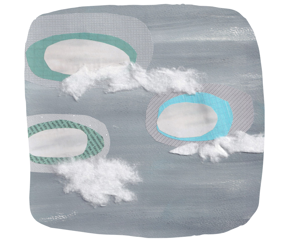 Collage de nuages en papier découpé