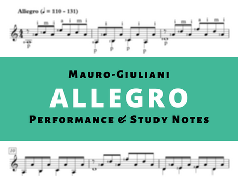 Study Notes and Classical Guitar Lesson For Allegro Op. 50 No. 13 by Mauro Giuliani