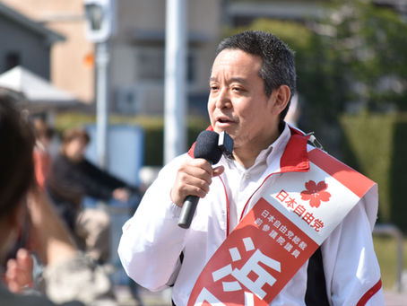 「行政のダイエットで『納税者ファースト』を」浜田聡候補が出町柳駅で演説　京都府知事選