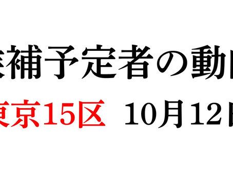 東京15区の候補予定者の動き 10月12日