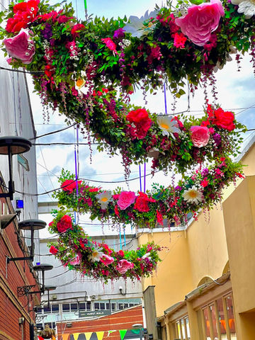 Arcadian flower neon bunting decor