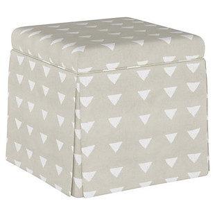 Neutral Skirted Ottoman