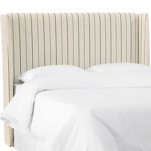 Striped Wingback Headboard