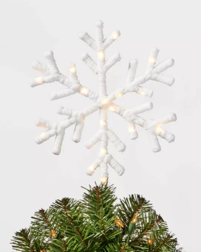 Light Chenille Wrapped Snowflake White