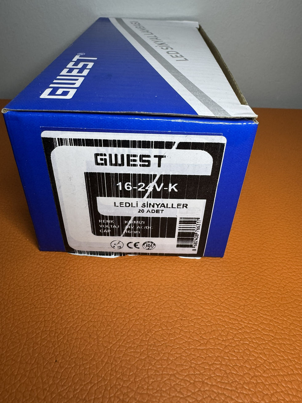 Gwest 16-K 220V 16mm Kırmızı Ledli Sinyal Lambası