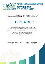 AIMS 29th Foundation certificate