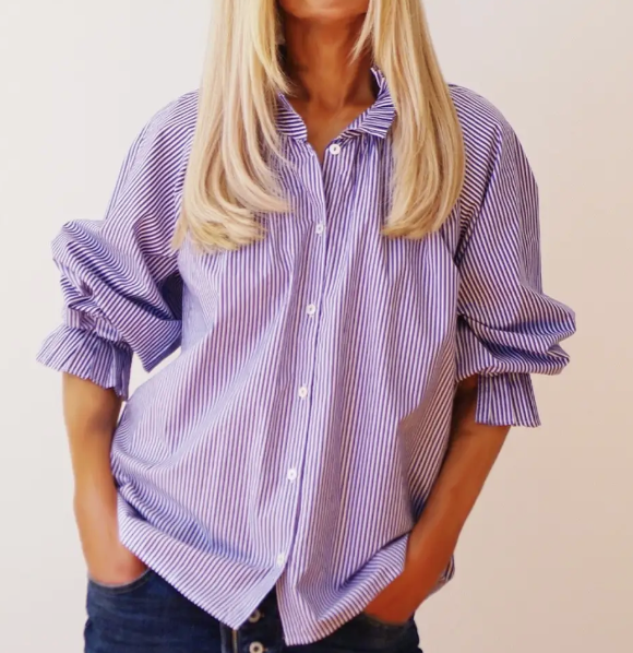 Olive Cotton Striped Shirt