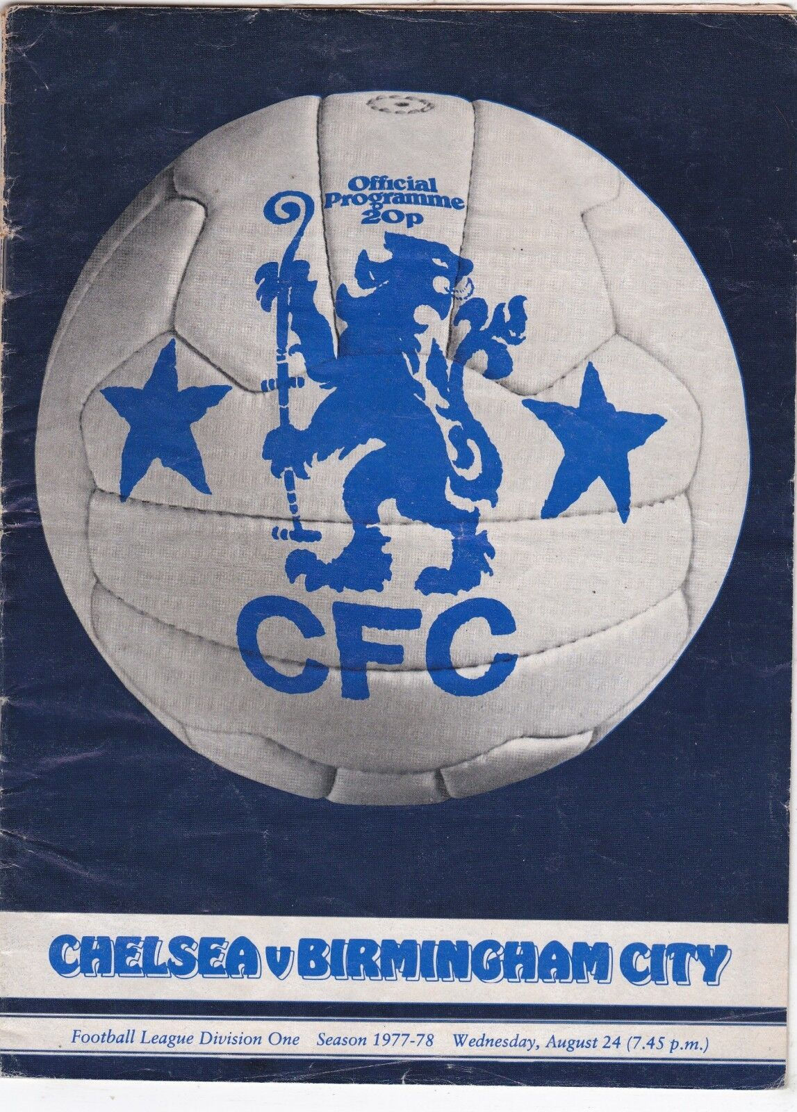 CHELSEA v BIRMINGHAM CITY 1977/78 Division 1 MATCHDAY PROGRAMME
