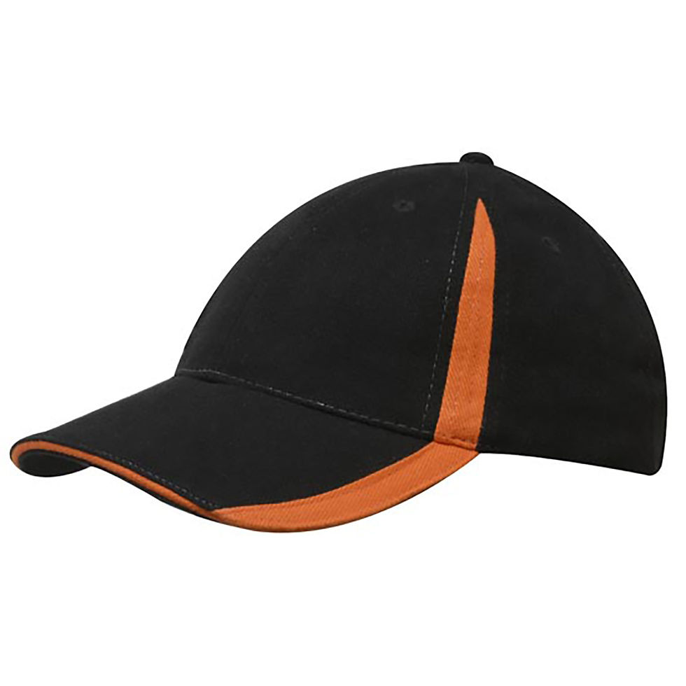Thumbnail: 4014 Brushed Heavy Cotton Cap with Inserts on the Peak & Crown