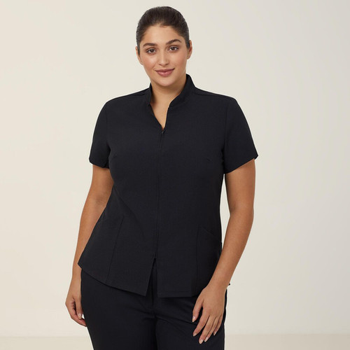 トップス tope cross strap tunic / nylon.b NNT Ladies Zip Front Tunic | Tri State Graphics
