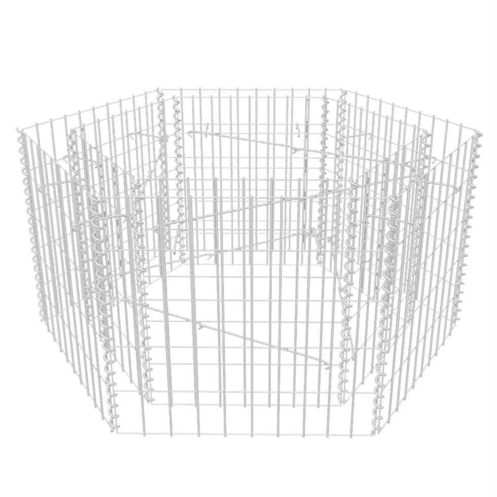 Thumbnail: vidaXL Hexagonal Gabion Planter Flower Bed Box Basket Yard Patio Multi Sizes