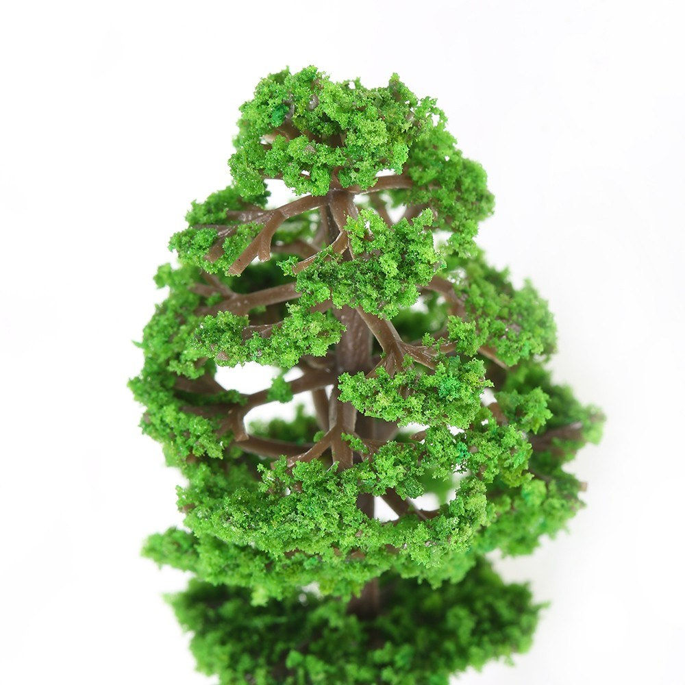 60pcs Mini Plastic Green Trees Scale Architectural Models Train Railways Landsca