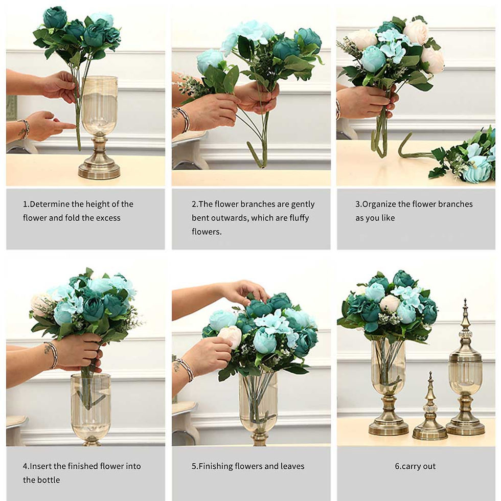Thumbnail: 2X Clear Glass Flower Vase with Lid and Blue Flower Filler Vase Black Set