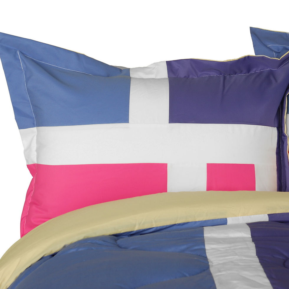 Thumbnail: [Nice Tamil] Quilted Patchwork Down Alternative Comforter Set (Twin Size)