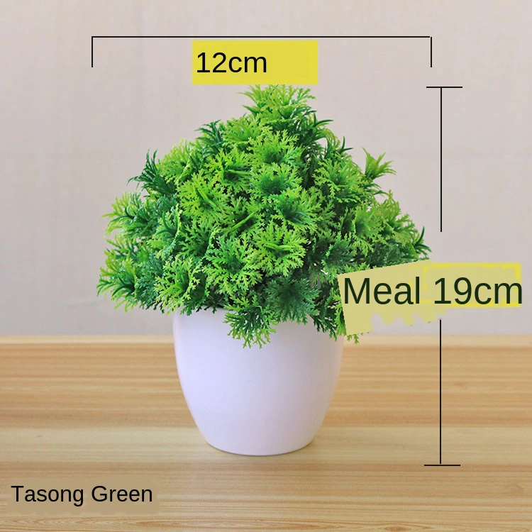 Thumbnail: Artificial Plants Potted Bonsai Green Small Tree Plants Fake Flowers Potted Orn