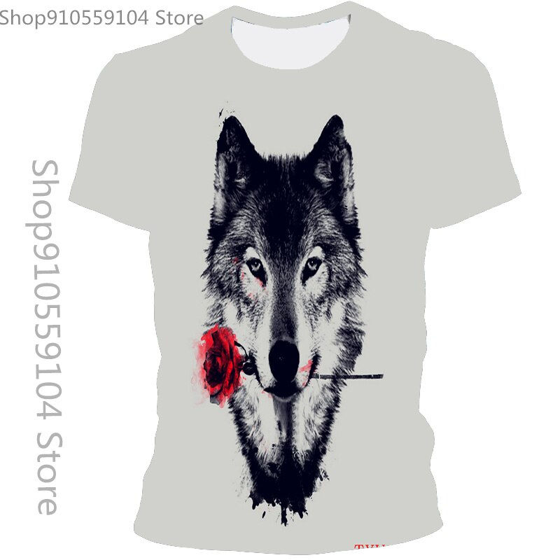 Thumbnail: Summer Men And Women Casual Fashion Animal Wolf 3d Printing T-Shirt Personality
