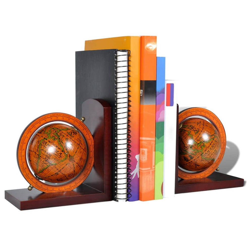 Thumbnail: vidaXL Bookstand World Map Globe Bookend Classic A Pair