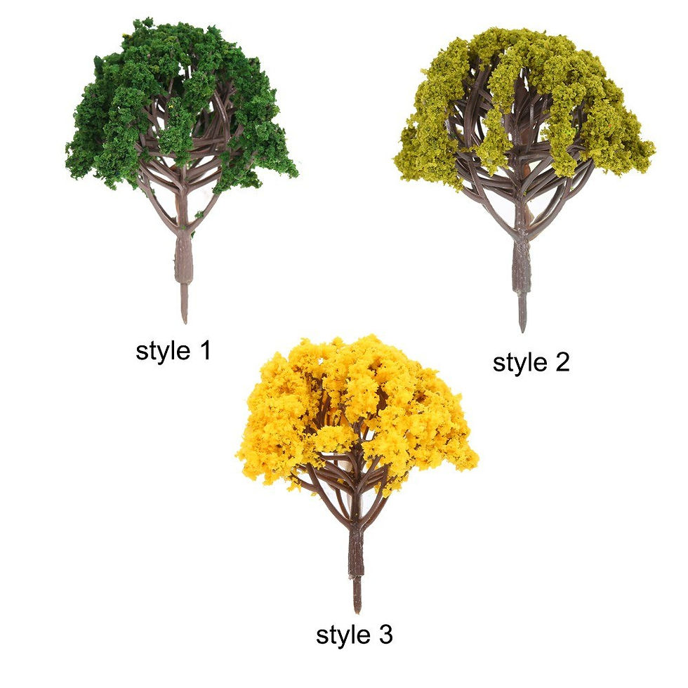Thumbnail: 20pcs Mini Plastic Green Trees Scale Architectural Models Train Railways Landsca