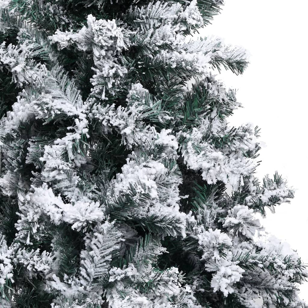 Thumbnail: vidaXL Artificial Christmas Tree with Flocked Snow Green PVC Tree Multi Sizes