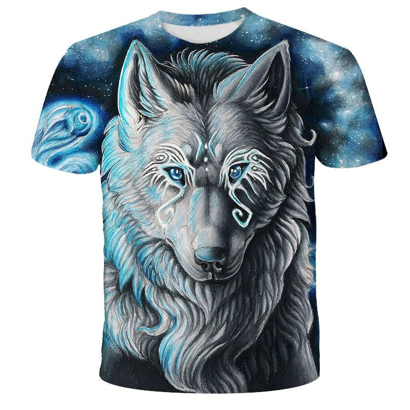 Thumbnail: Lovers Wolf Printed T shirts Men 3d T-shirts Drop Ship Top Tee Short Sleeve Cam