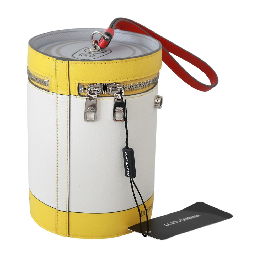 Thumbnail: White Yellow Amore Round Crossbody DGGIRLS Leather Bag