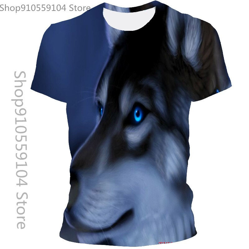 Thumbnail: Summer Men And Women Casual Fashion Animal Wolf 3d Printing T-Shirt Personality