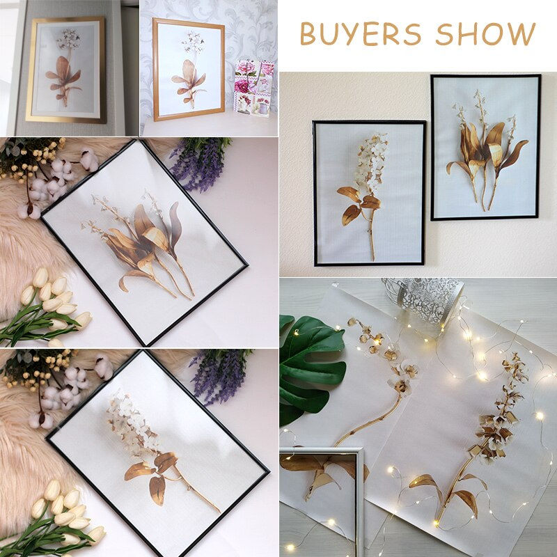 Thumbnail: Minimalist Canvas Painting Golden Lilac Hyacinth Orchid Tulip Botanical Prints 