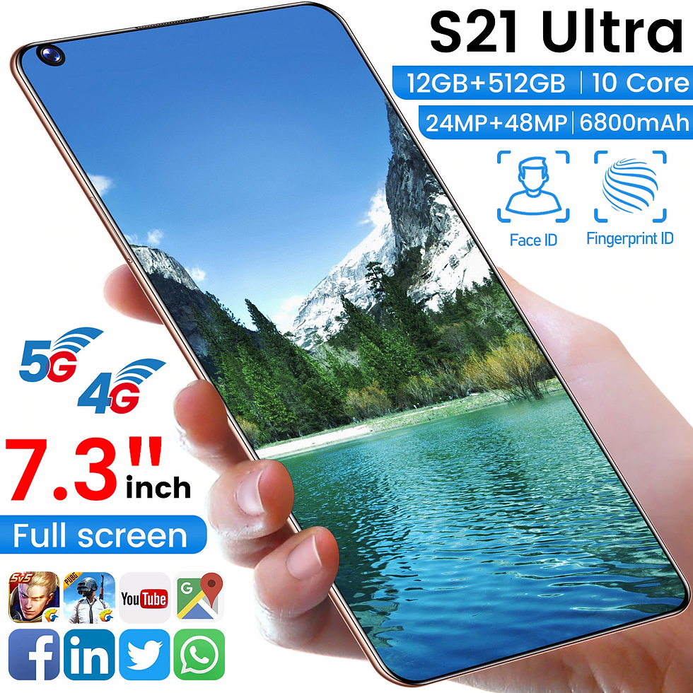 Thumbnail: S21 Ultra 7.3Inch Global Model HD Screen Smart Phone Android10 6800mAh 12+512GB