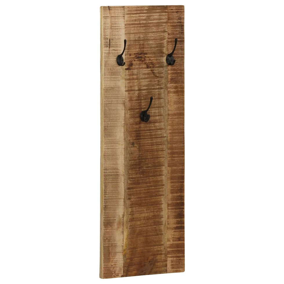 Thumbnail: vidaXL Wall-mounted Coat Racks 2 pcs Solid Mango Wood 14.2"x43.3"x1.2"