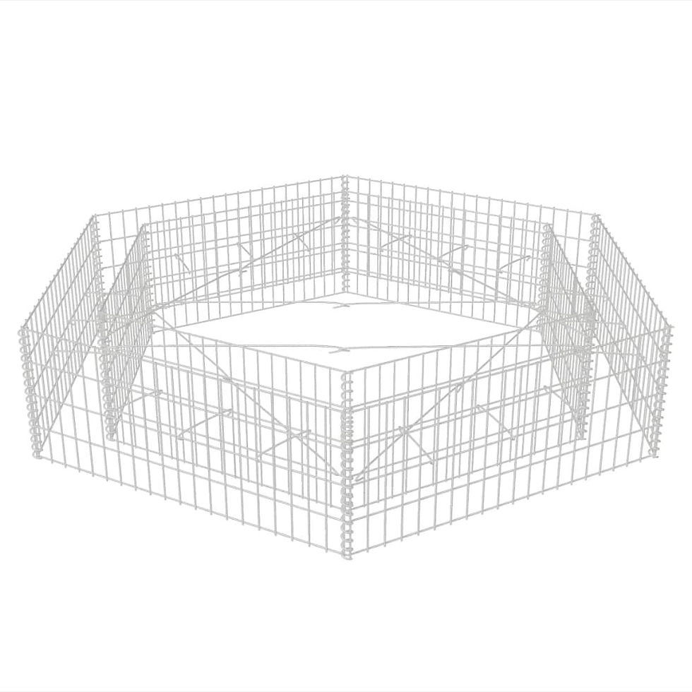 Thumbnail: vidaXL Hexagonal Gabion Planter Flower Bed Box Basket Yard Patio Multi Sizes